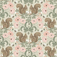 Kurre  blommor och djur, ljusgrön