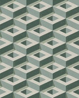 Boxes 3D mönster i blågröna toner