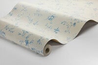 Ängsblomma, beige och blå tapet