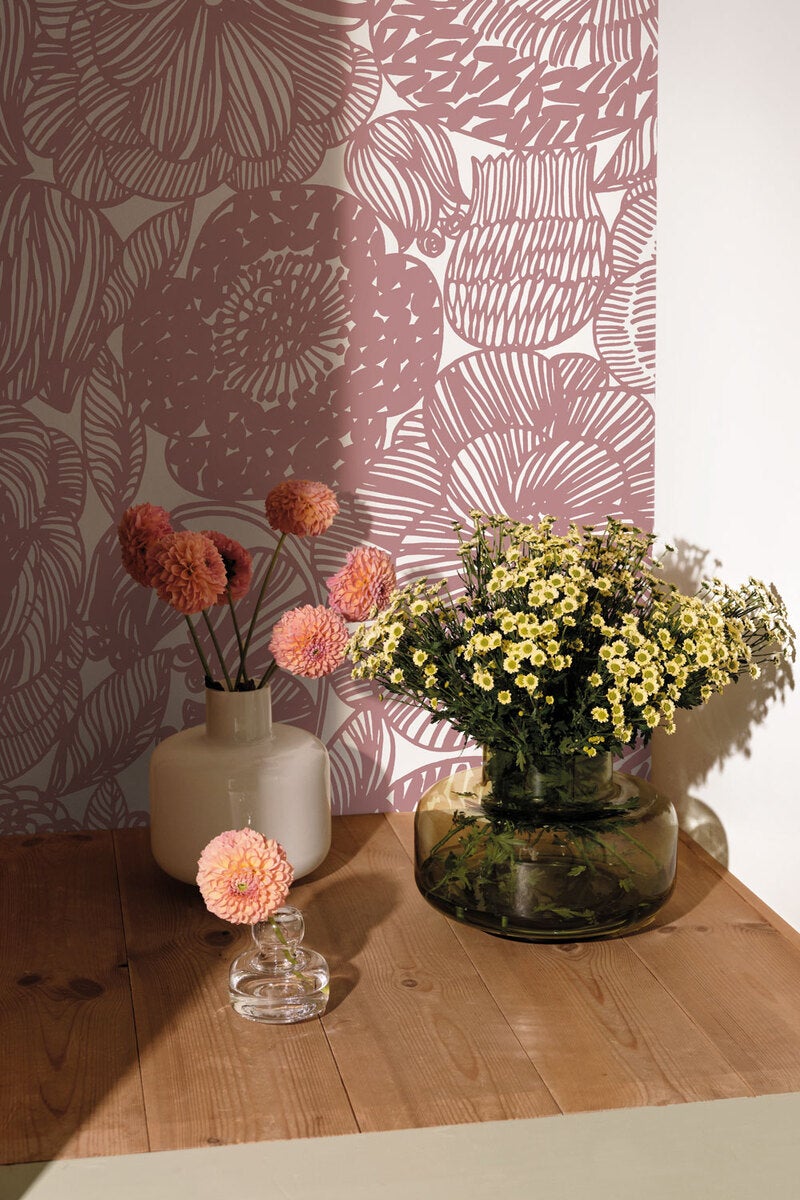 Marimekko Kurjenpolvi, rosa tapet