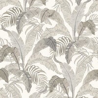 Botanic midnight, tapet i grå