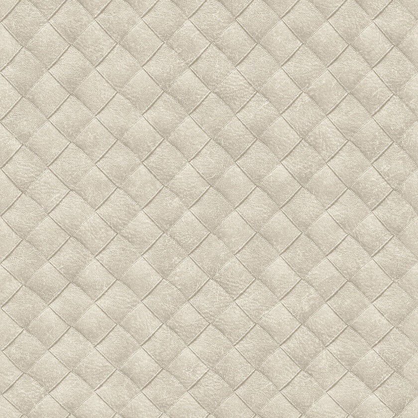 Leather Patchwork, ljusbeige tapet