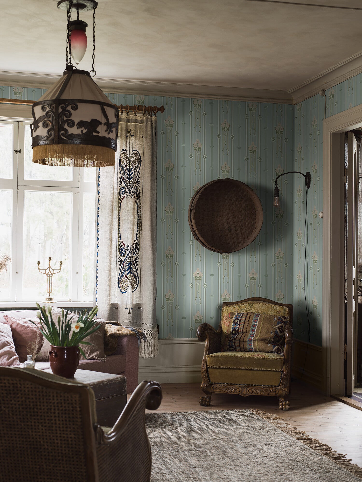 Villastan, blå tapet