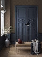 Golden Trellis, brun rutmönster med guldskimmer