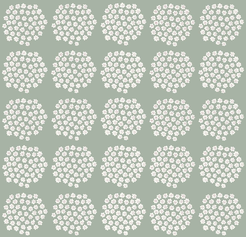 Marimekko Puketti, grön tapet
