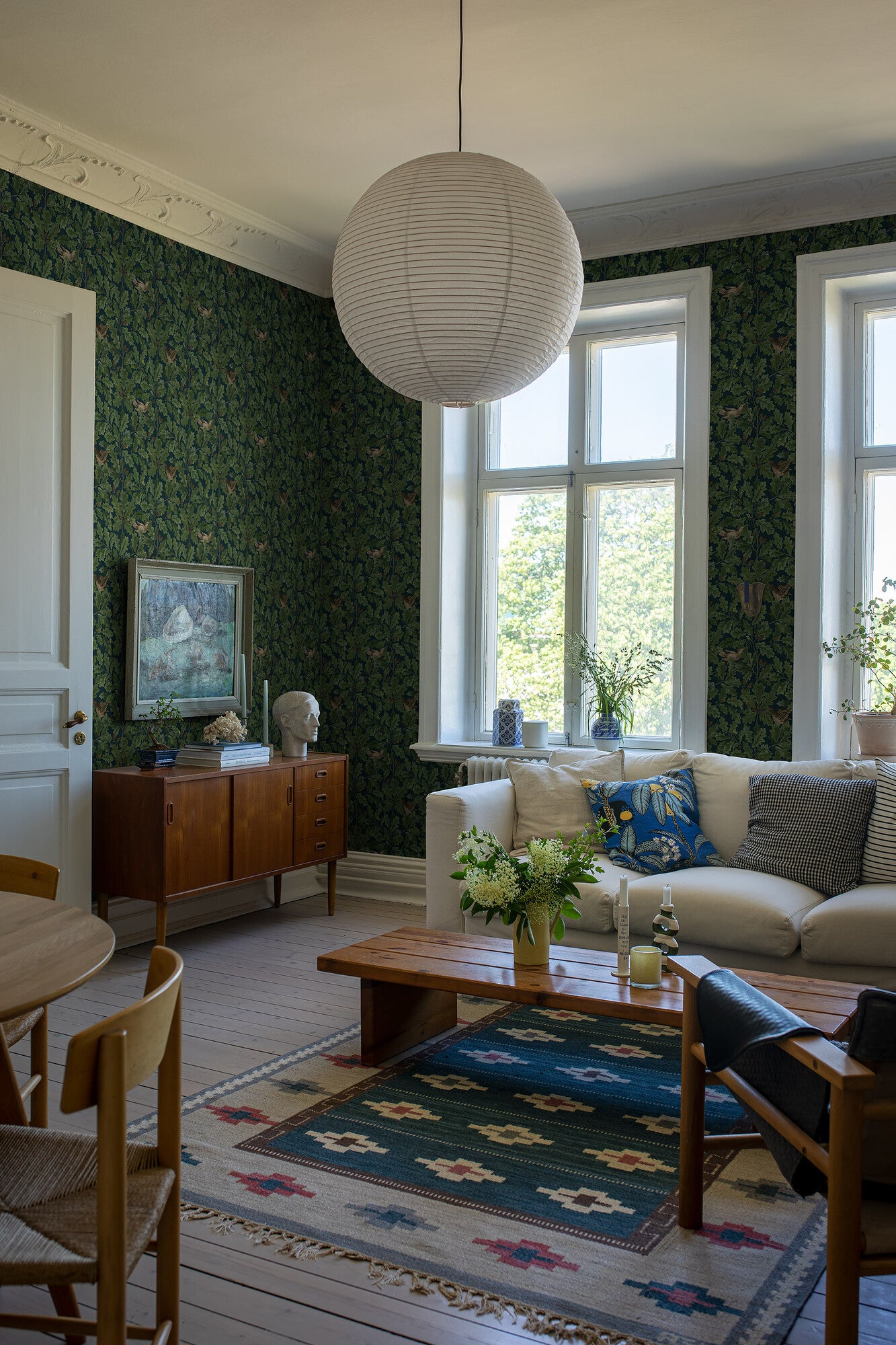 In the Oak, grön och blå tapet