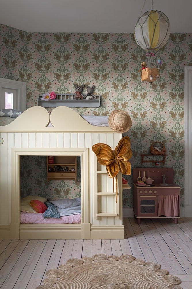 Kurre  blommor och djur, ljusgrön