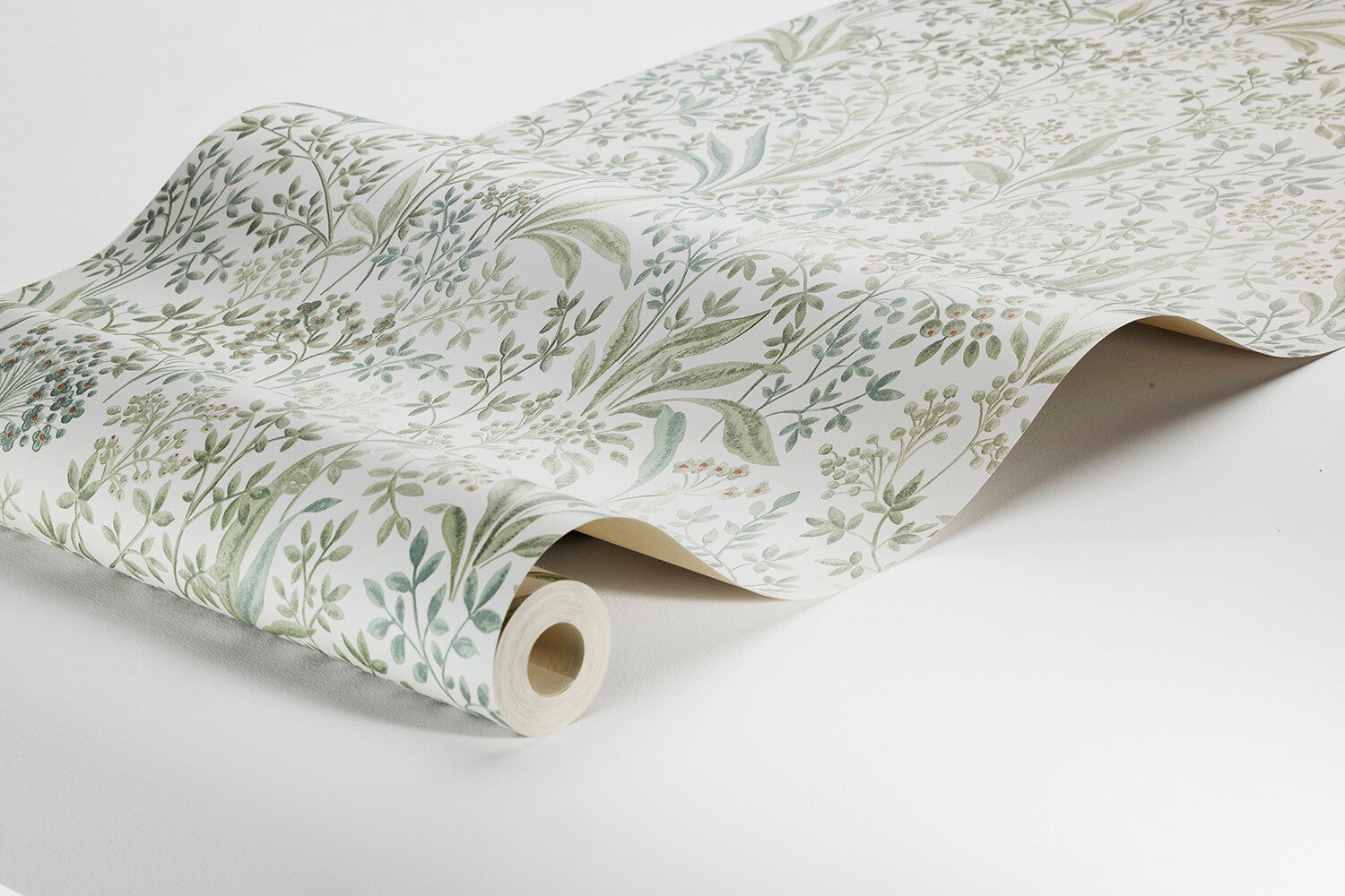 Nocturne slingrande bladverk, roströd/cremevit