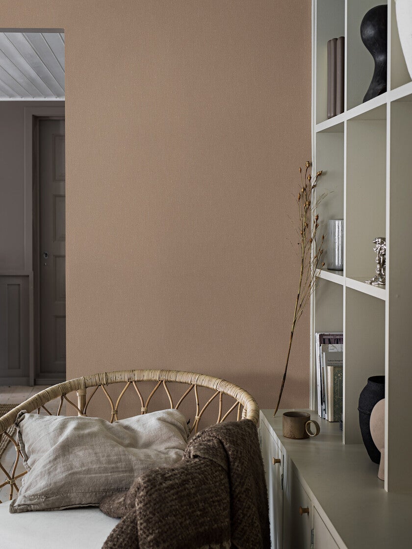 Terracotta Linen tapet 4324