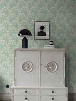 Poppy Flow, ljust grön med blommor