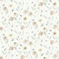 Blåklocka, cremevit tapet