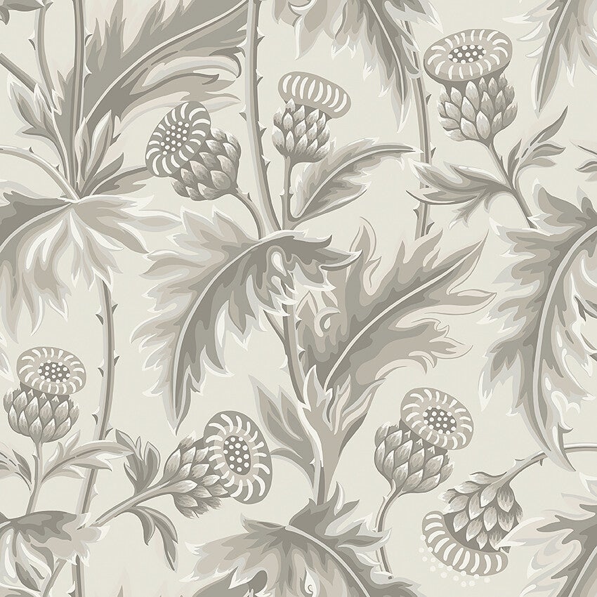 Treasured Thistle, tapet i varma grå toner