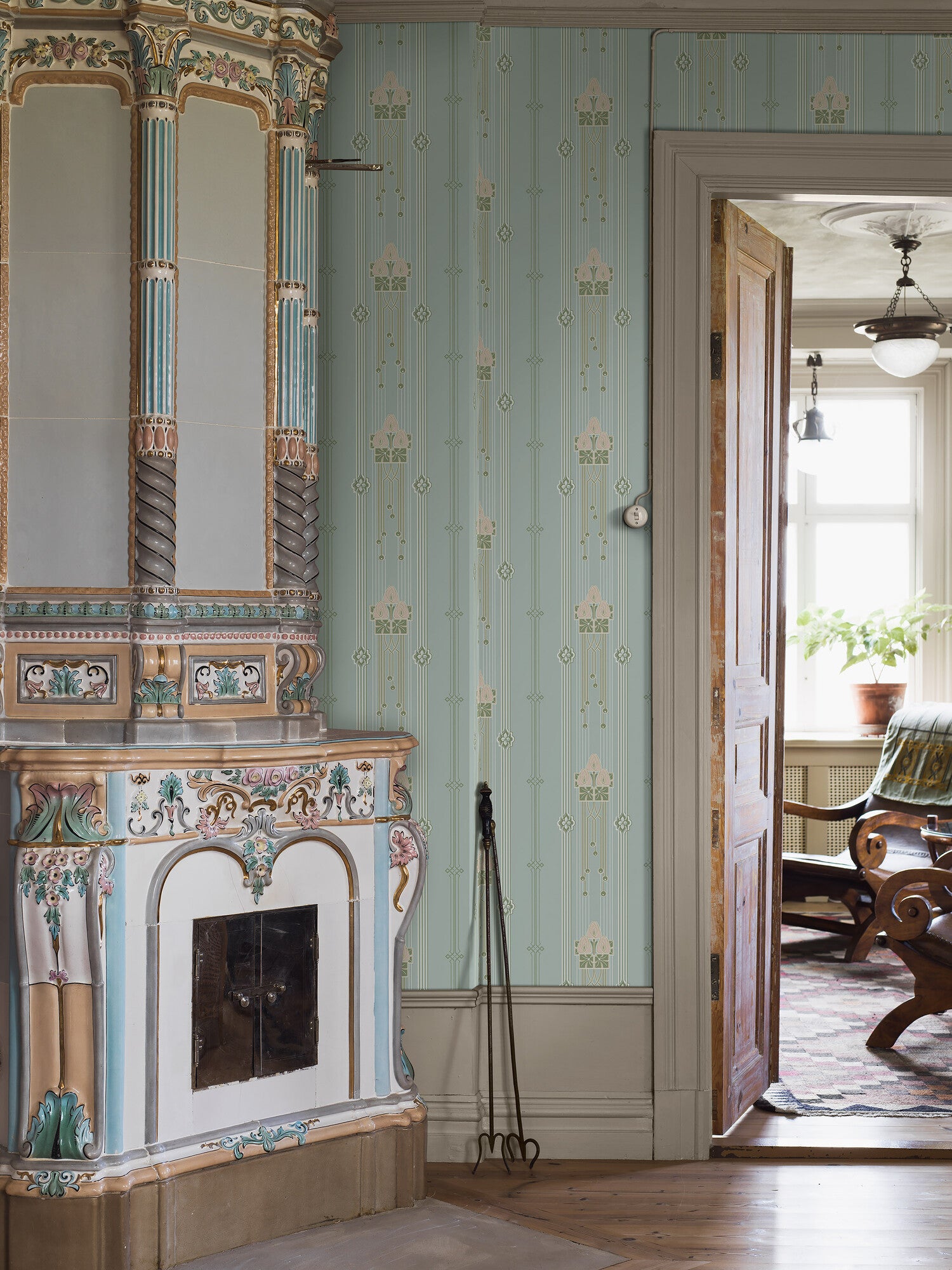 Villastan, blå tapet