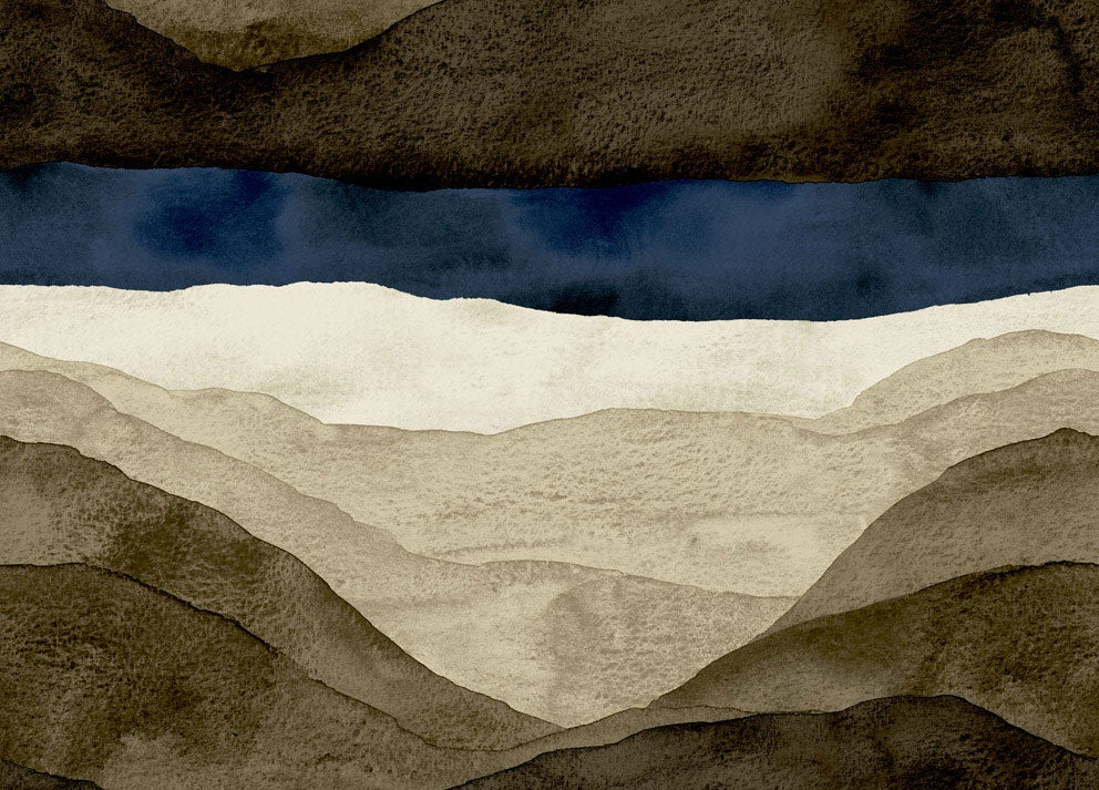 Marimekko Joiku, blå och beige tapet