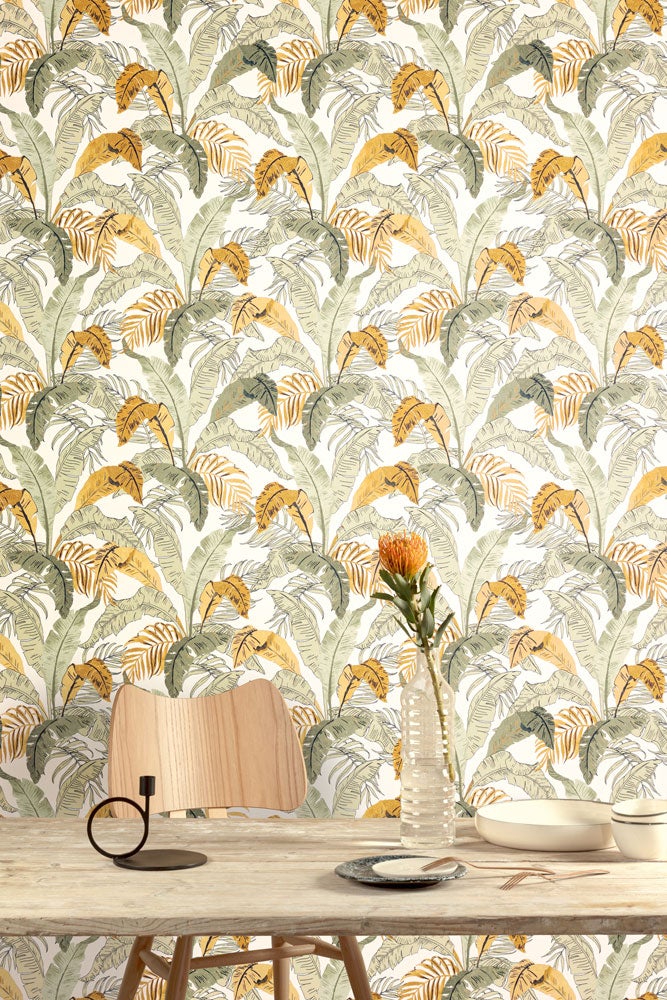 Botanic topiara, tapet i brun