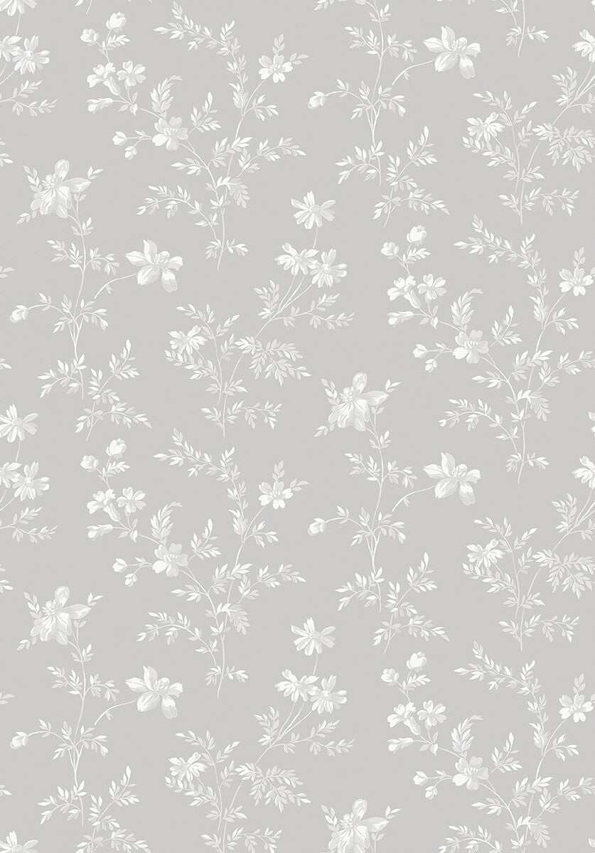 Ängsblomma, grå och vit tapet