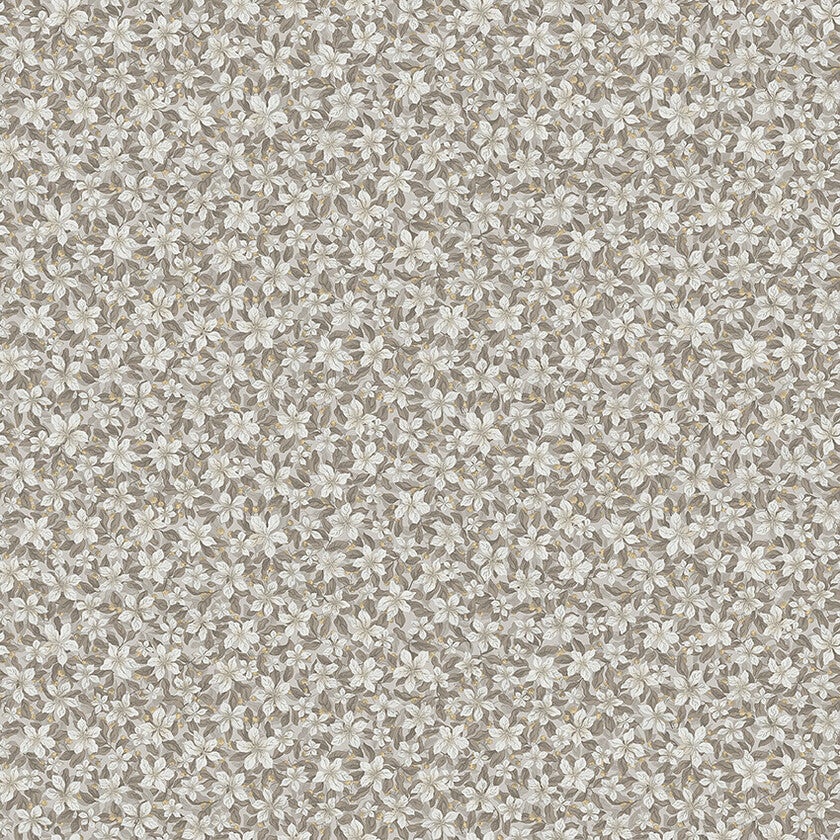 Skogsblomst, beige och vit tapet