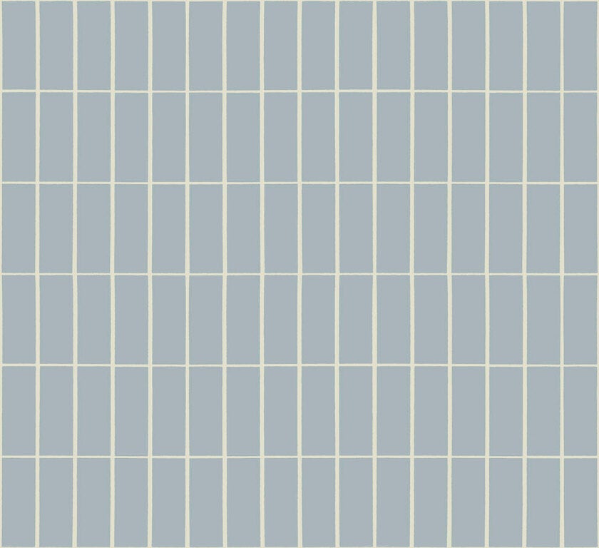 Marimekko Tilliskivi, blå och beige tapet