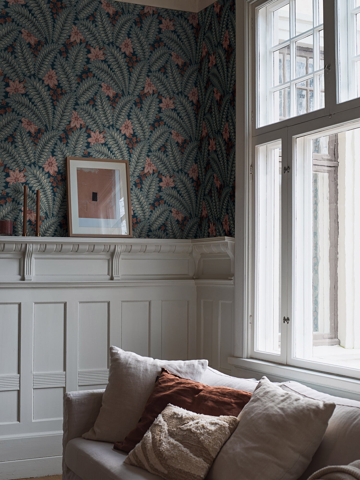 Hidden Ivy, tapet i blå toner