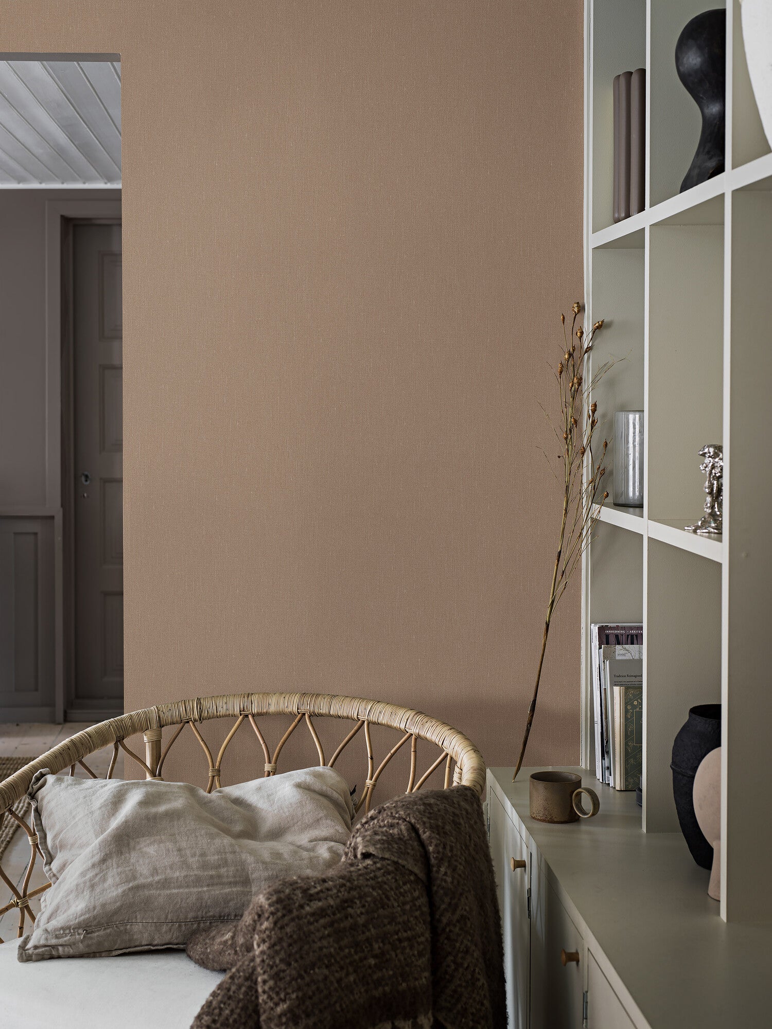 Terracotta Linen tapet 4324