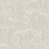 Lotus linen, tapet i beige och vit