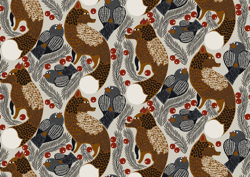 Marimekko Ketunmarja, röd tapet